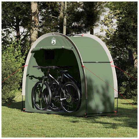 Tenda porta biciclette con tetto Verde 210 x 90 x 174 cm - Foto 2