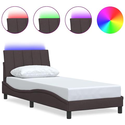 Giroletto senza Materasso Marrone Scuro 90x190 cm Tessuto - Foto 1