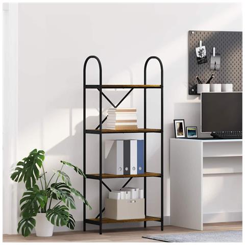 Libreria Rovere fumo 60 x 30 x 146 cm Legno multistrato - Foto 2