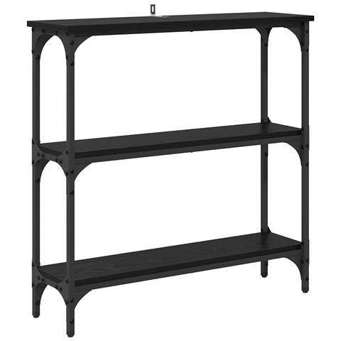 Tavolo consolle con lo scaffale Rovere nero 75 x 22.5 x 75 cm - Foto 1