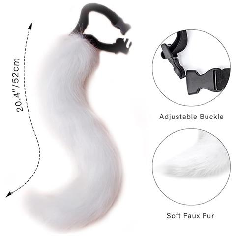 Set Costume Volpe Di Peluche Per Halloween - 4 Pezzi: Maschera, Orecchie, Coda E Zampe - Foto 2