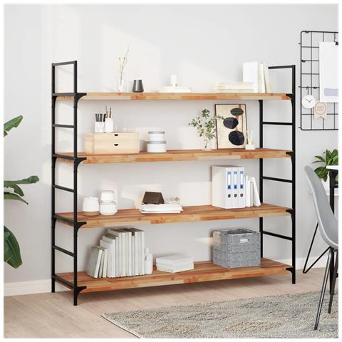 Ripiano a Parete 120x40x4cm Legno Massello Acacia Rifinito Olio - Foto 2