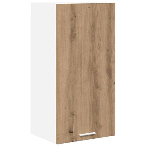 Armadio pensile Riga Rovere Artigiano e Bianco 40 x 31 x 80 cm - Foto 1