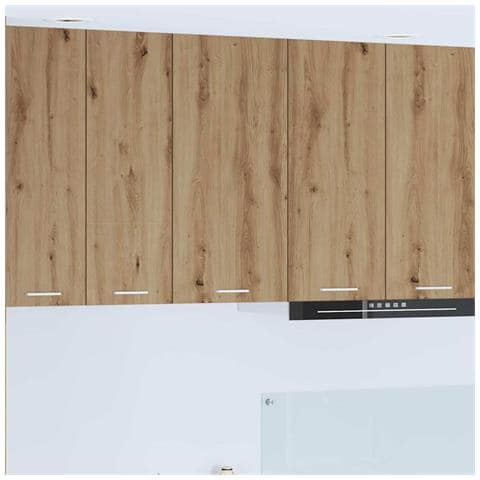 Armadio pensile Riga Rovere Artigiano e Bianco 40 x 31 x 80 cm - Foto 2