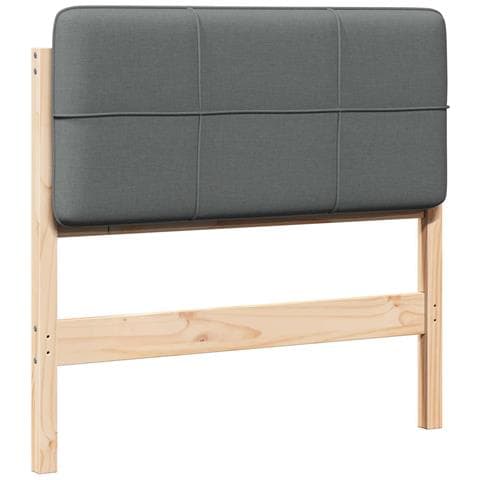 Testiera imbottita Marrone e Grigio Chiaro 75 cm Pino massello - Foto 1