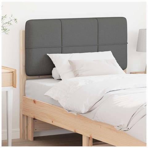 Testiera imbottita Marrone e Grigio Chiaro 75 cm Pino massello - Foto 2