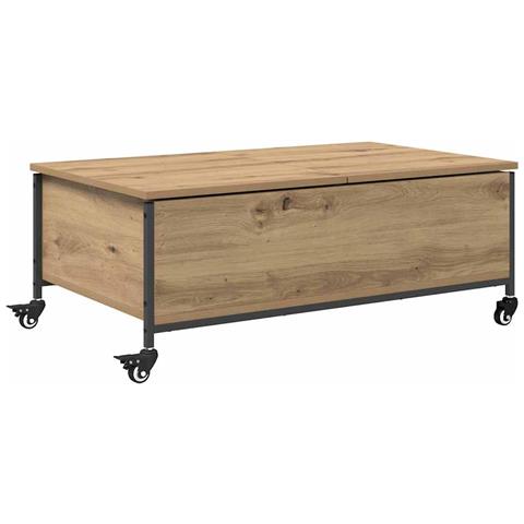 Tavolino da salotto Rovere artigianale 91 x 55 x 32 cm - Foto 1