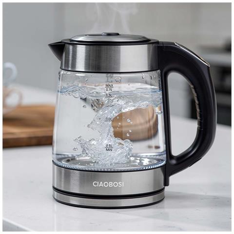 Bollitore Elettrico 1.7l 2000w Vetro Borosilicato Con Regolazione Della Temperatura - Foto 2