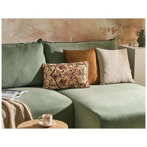 Set Di 3 Cuscini Decorativi Dyera Cotone 30 X 50 Cm 45 X 45 Cm Multicolore Trama Floreale - Foto 1