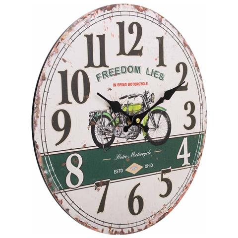 Orologio Da Parete In Legno Bianco D34x2h - Foto 1