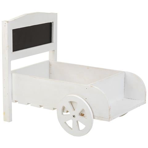 Supporto Carrello Portafiori In Legno Bianco 38x31,5x24h - Foto 1