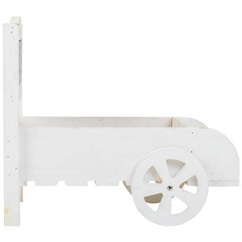 Supporto Carrello Portafiori In Legno Bianco 38x31,5x24h - Foto 2