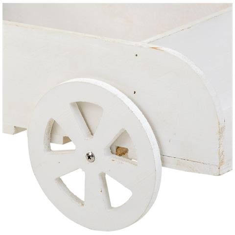 Supporto Carrello Portafiori In Legno Bianco 38x31,5x24h - Foto 8