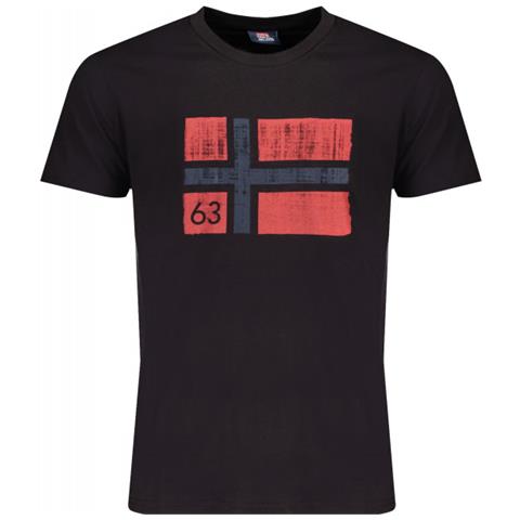 NORVEGIA MAGLIETTA DA UOMO A MANICHE CORTE 1963 - Colore: Nero, Taglia: L - Foto 1