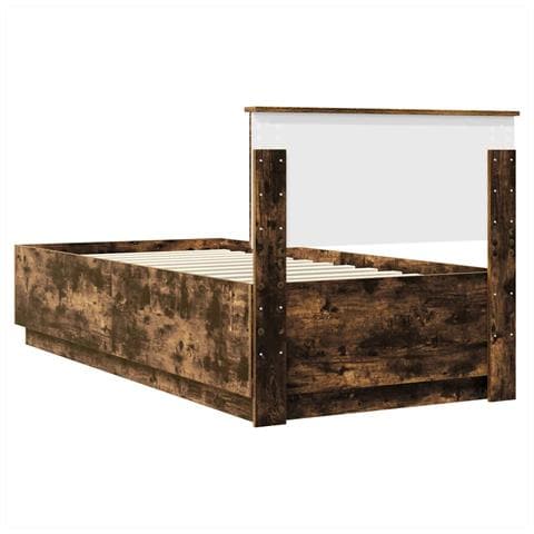 Struttura del letto Rovere fumé 70 x 190 cm Legno multistrato - Foto 9