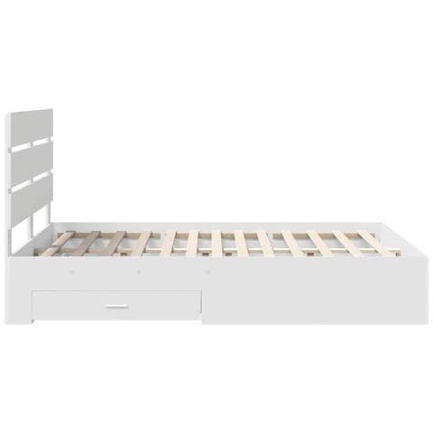 Struttura del letto Bianco 160 x 200 cm Legno multistrato - Foto 9