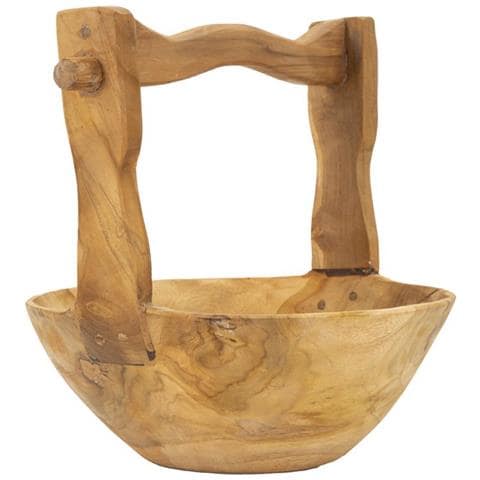 Vassoio Natura 25-marrone-legno-32x25x27 Cm - Foto 1