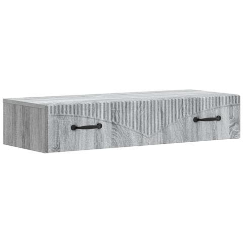 Tavolino da Parete Laterale Grigio Sonoma 87,5 x 34,5 x 17 cm - Foto 1