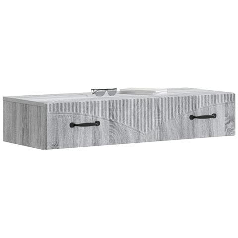 Tavolino da Parete Laterale Grigio Sonoma 87,5 x 34,5 x 17 cm - Foto 2