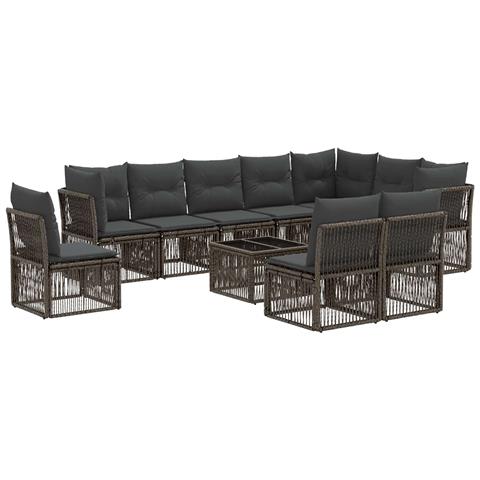 Set Divano da Giardino 11 pcs Grigio polyrattan - Foto 1