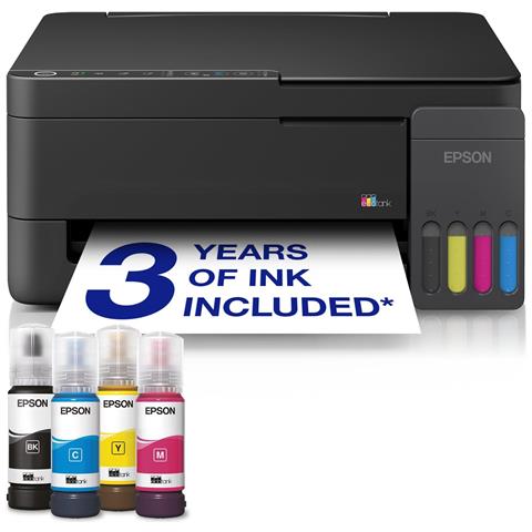 Epson EcoTank ET-2910, Ad inchiostro, Stampa a colori, 5760 x 1440 DPI, A4, Stampa diretta, Nero - Foto 1