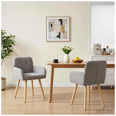 Sedie da pranzo 2 pcs Bouclé Grigio Chiaro 59 x 57 x 85 cm - Foto 2