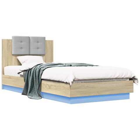 Struttura letto con testata Rovere Sonoma Legno ingegnerizzato - Foto 1