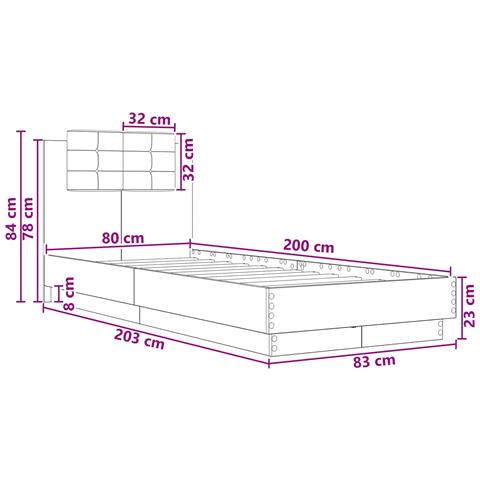 Struttura letto con testata Rovere Sonoma Legno ingegnerizzato - Foto 10
