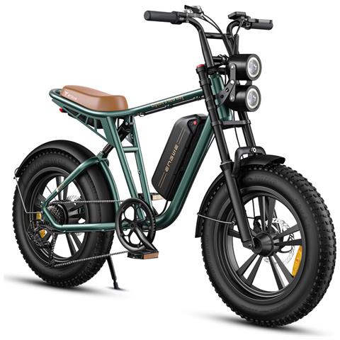 M20 Bici Elettrica Fat Bike 20'' 250W 25km /h, Doppia Sospensione, Autonomia 75km, Telaio Alluminio, Verde - Foto 1