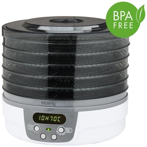 DSY700 Disidratatore per alimenti: 380 W, 5 vassoi rimovibili, termostato regolabile, timer fino a 48 ore, bianco - Foto 1