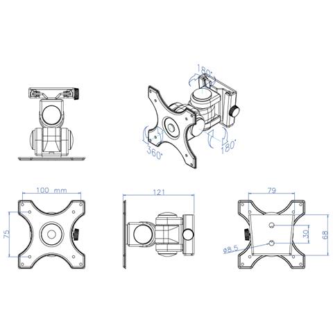 Supporto da Parete FPMA-W250BLACK per Monitor - Foto 2