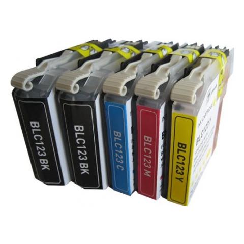 5 Cartuccia Compatibile Brother Lc-123 2 Nere + 1 Per Colore Multipack - Foto 1