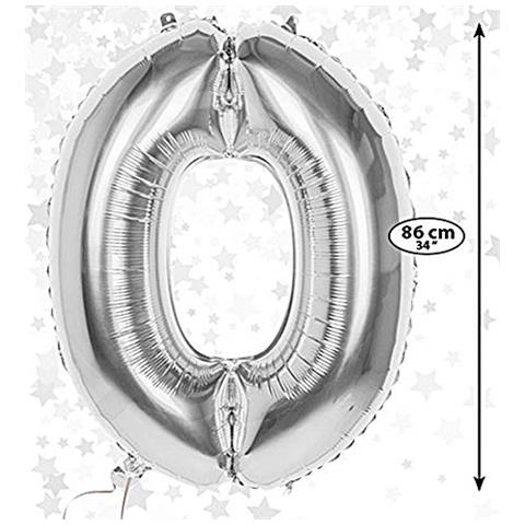 Palloncino Mylar Numero '5' (86cm), Argento - Foto 2