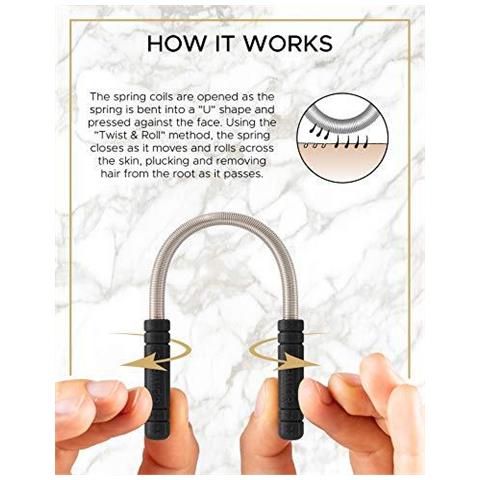 Facial Hair Remover Threading Strumento Per Le Donne - Una Facile Rimozione Dei Capelli Del Viso Dal Vostro Labbro Superiore Mento Guance E Collo Con Questa Figura Professionale Primavera Facciale Epilator Dei Capelli. Include Gift Box Istruzioni - Foto 4