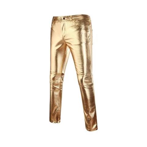 SLOWMOOSE - Pantaloni Skinny Lucidi In Pelle Pu, Moto, Pantaloni Da  Discoteca Per Cantanti / Ballerini [ pk01 Oro / Xl] - ePRICE