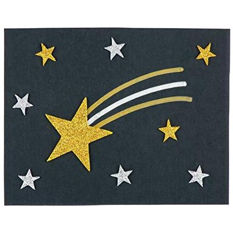 Oro E Argento Glitter Star Foam Adesivi (confezione Da 150) Autoadesivo Scrapbook Stickers - Foto 2