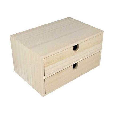 Solidi Unit Di Legno Cassetti 24 X 16 X 133 Centimetri Beige 24 X 16 X 133 Centimetri - Foto 1