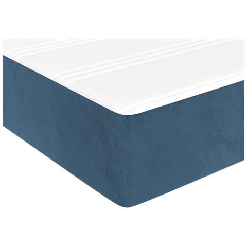 Materasso A Molle Blu Scuro 90x200x20 Cm In Velluto - Foto 2