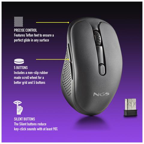 EVORUST Mouse Wireless Bluetooth Ricaricabile con Tasti Silenziosi, Nero - Foto 2