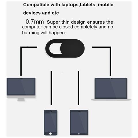 Protezione Webcam - Slider Copertura Webcam - Nero - Foto 10