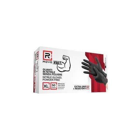Guanti Nitrile Nero Senza Polvere Full Grip Conf. da 50pz Tg.XL 8.5gr da Lavoro - Foto 1