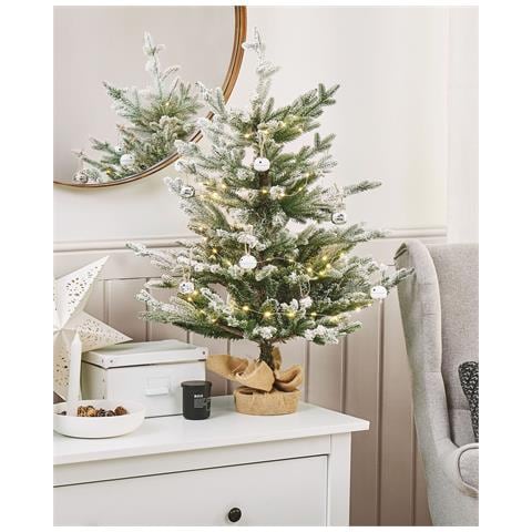 Albero Di Natale Innevato In Sacco Di Iuta 90 Cm Verde Ringrose - Foto 6