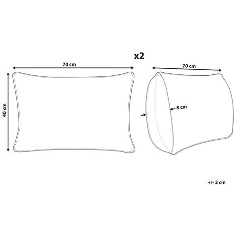 Set Di 2 Cuscini Tessuto Azzurro E Bianco 40 X 70 Cm Trifos - Foto 8