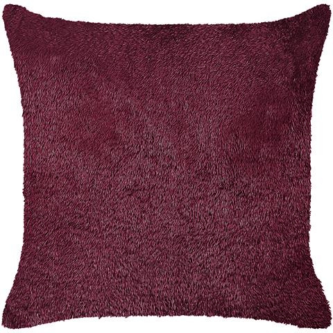 Set Di 2 Cuscini Pilea Finta Pelliccia 45 X 45 Cm Bordeaux Tinta Unita - Foto 2
