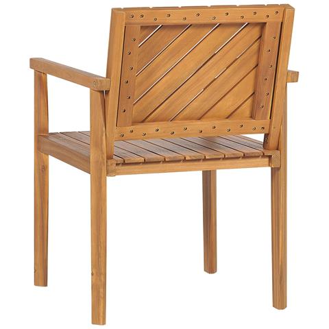 Set 6 Sedie Da Giardino Legno Di Acacia Chiaro Baratti - Foto 2