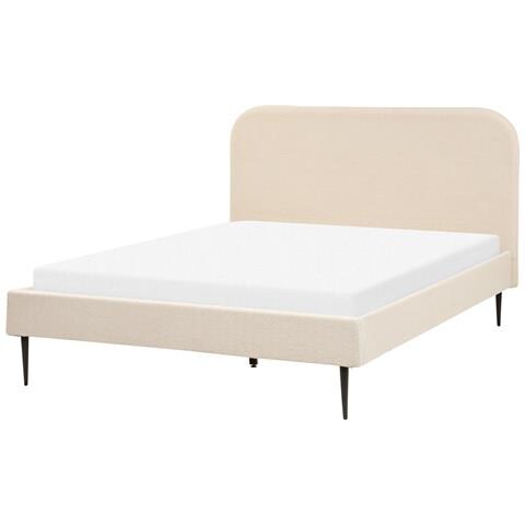 Letto Bouclé Flayat 140 X 200 Cm Beige Chiaro - Foto 8