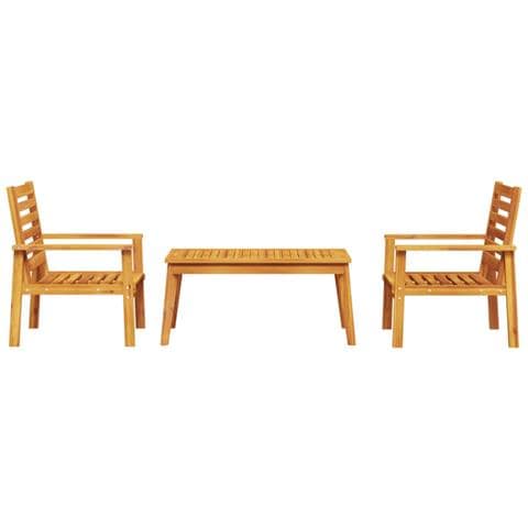 Set Da Salotto Da Giardino 3 Pz In Legno Massello Di Acacia - Foto 3