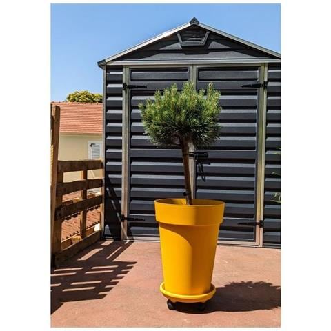 Fioriera Soleilla - Plastica - Altezza 53 Cm - Giallo - Foto 1