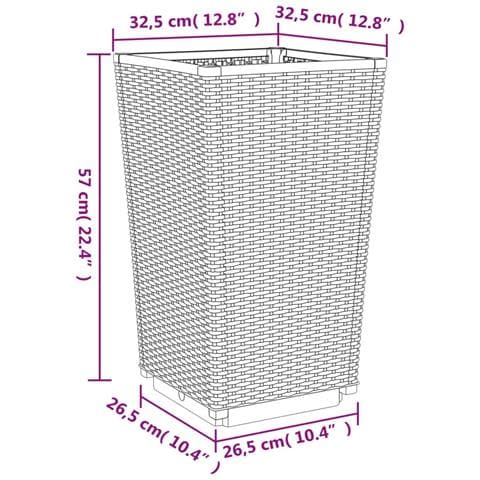 Fioriere Da Giardino 4 Pz Marrone 32,5x32,5x57 Cm In Pp - Foto 8