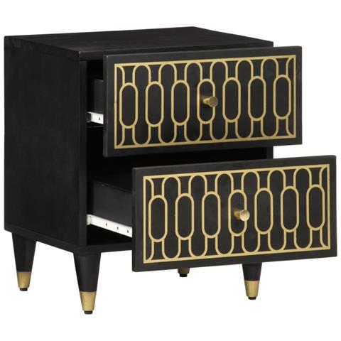 Comodino 40x33x46 Cm In Legno Massello Di Mango - Foto 2